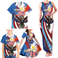 Philippines and United States Semiquincentennial Family Matching Tank Maxi Dress and Hawaiian Shirt Eagle and National Flag Style LT03 - Polynesian Pride