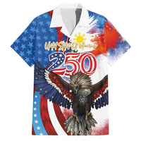 Philippines and United States Semiquincentennial Family Matching Tank Maxi Dress and Hawaiian Shirt Eagle and National Flag Style LT03 Dad's Shirt - Short Sleeve Multicolor - Polynesian Pride
