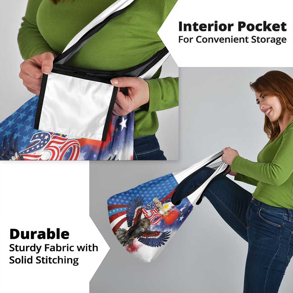 Philippines and United States Semiquincentennial Grocery Bag Eagle and National Flag Style