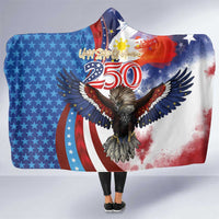 Philippines and United States Semiquincentennial Hooded Blanket Eagle and National Flag Style