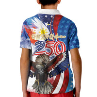 Philippines and United States Semiquincentennial Kid Polo Shirt Eagle and National Flag Style