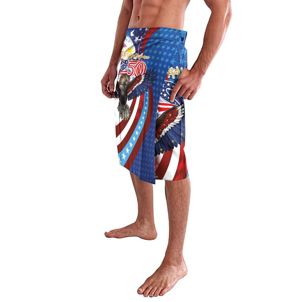 Philippines and United States Semiquincentennial Lavalava Eagle and National Flag Style