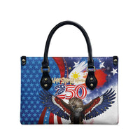 Philippines and United States Semiquincentennial Leather Bag Eagle and National Flag Style