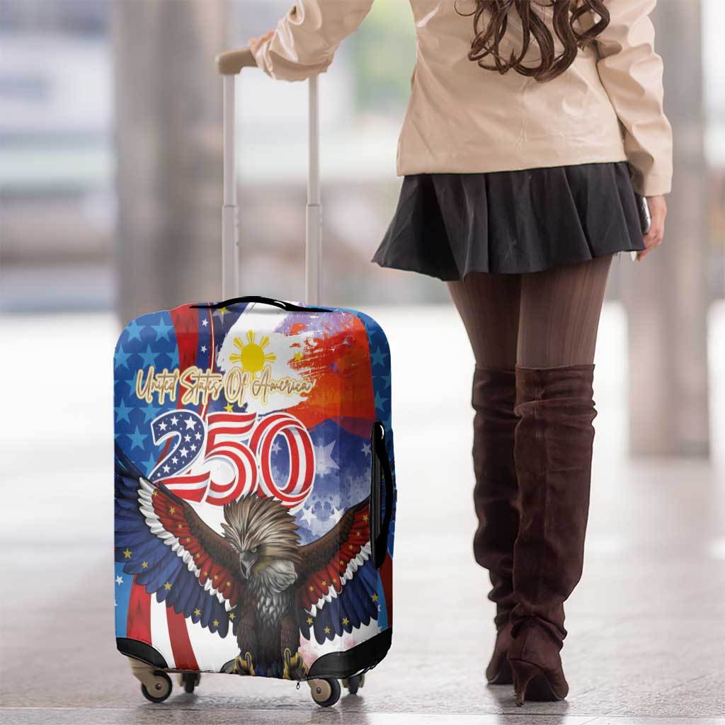 Philippines and United States Semiquincentennial Luggage Cover Eagle and National Flag Style