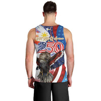 Philippines and United States Semiquincentennial Men Tank Top Eagle and National Flag Style