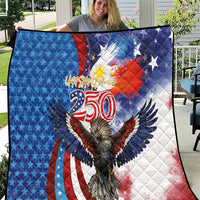 Philippines and United States Semiquincentennial Quilt Eagle and National Flag Style