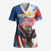 Philippines and United States Semiquincentennial Scrub Top Eagle and National Flag Style