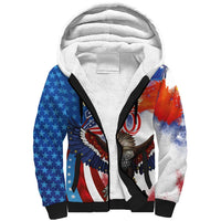 Philippines and United States Semiquincentennial Sherpa Hoodie Eagle and National Flag Style