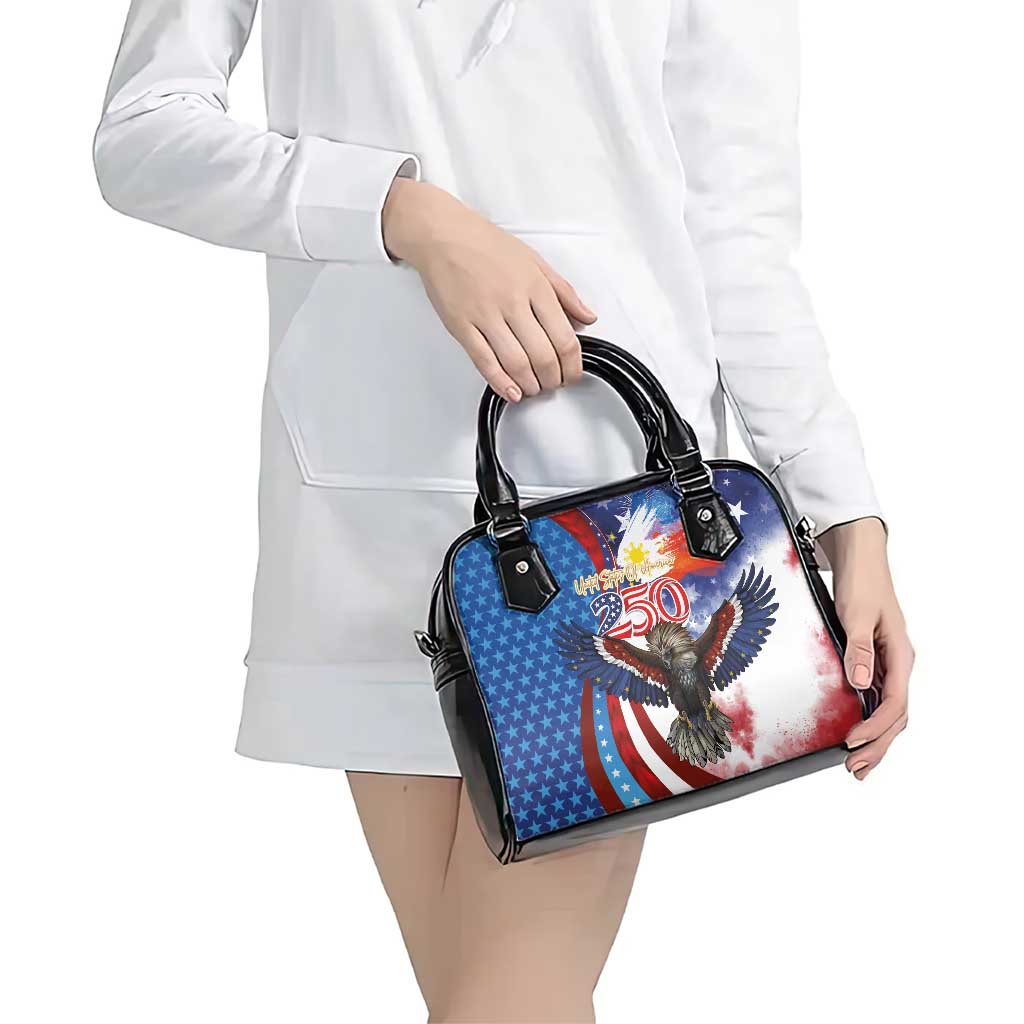 Philippines and United States Semiquincentennial Shoulder Handbag Eagle and National Flag Style