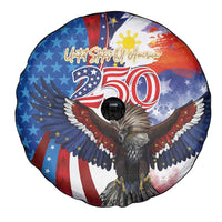 Philippines and United States Semiquincentennial Spare Tire Cover Eagle and National Flag Style