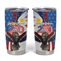 Philippines and United States Semiquincentennial Tumbler Cup Eagle and National Flag Style