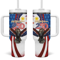 Philippines and United States Semiquincentennial Tumbler With Handle Eagle and National Flag Style