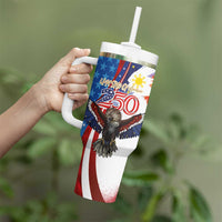 Philippines and United States Semiquincentennial Tumbler With Handle Eagle and National Flag Style