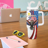 Philippines and United States Semiquincentennial Tumbler With Handle Eagle and National Flag Style