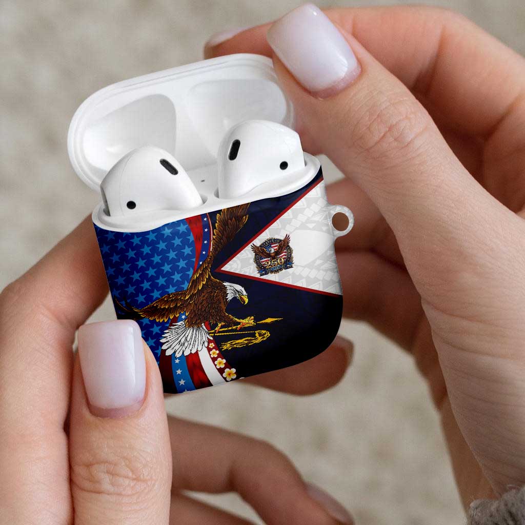 American Samoa and United States Semiquincentennial AirPods Case Bald Eagle with National Flag Style