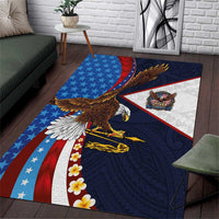 American Samoa and United States Semiquincentennial Area Rug Bald Eagle with National Flag Style