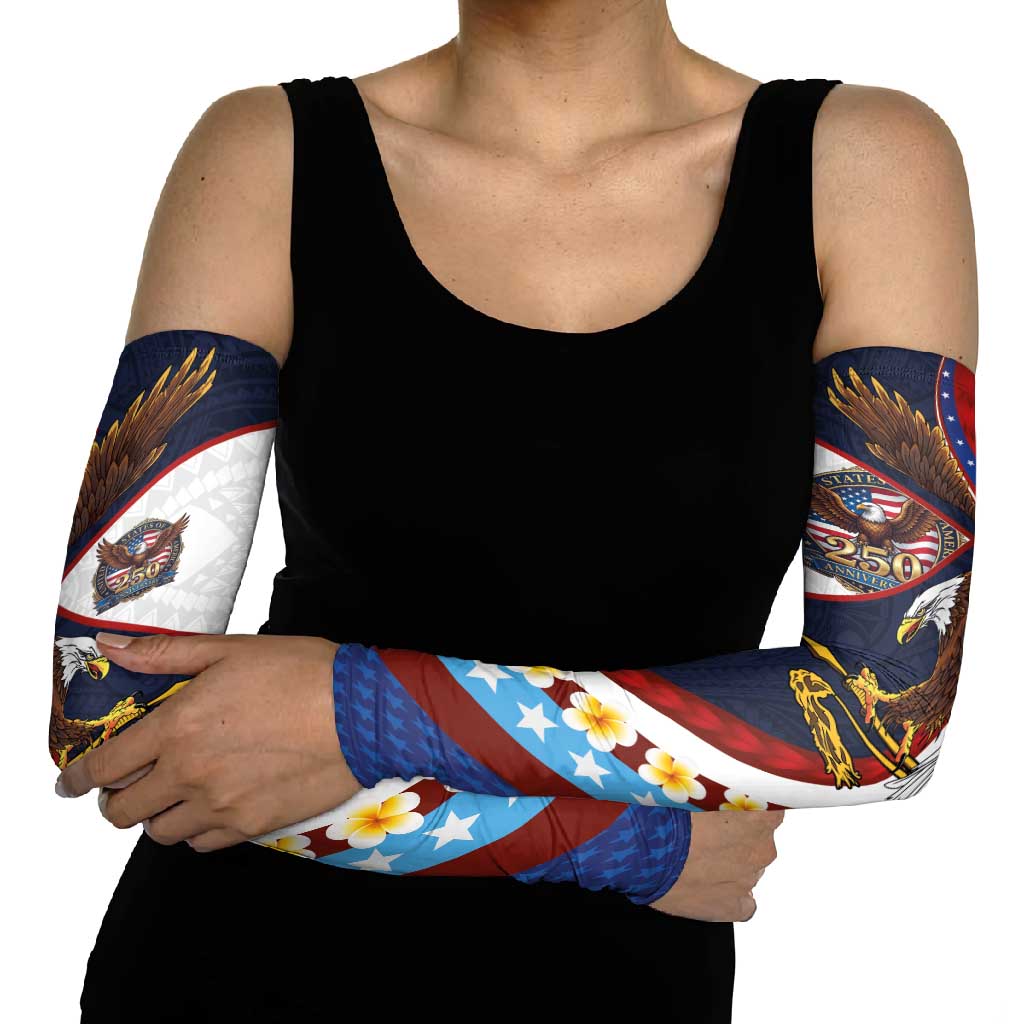 American Samoa and United States Semiquincentennial Arm Sleeves Bald Eagle with National Flag Style