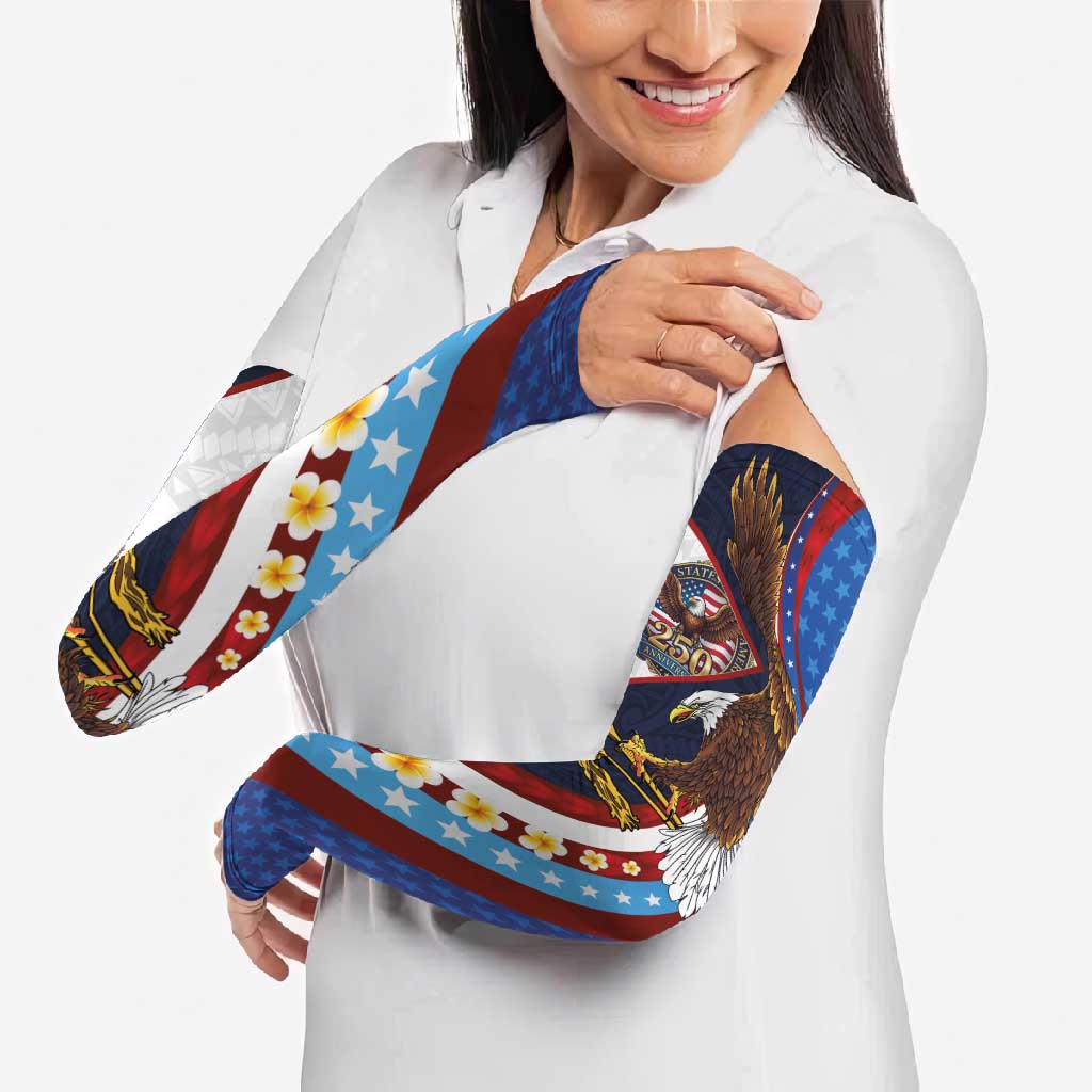 American Samoa and United States Semiquincentennial Arm Sleeves Bald Eagle with National Flag Style