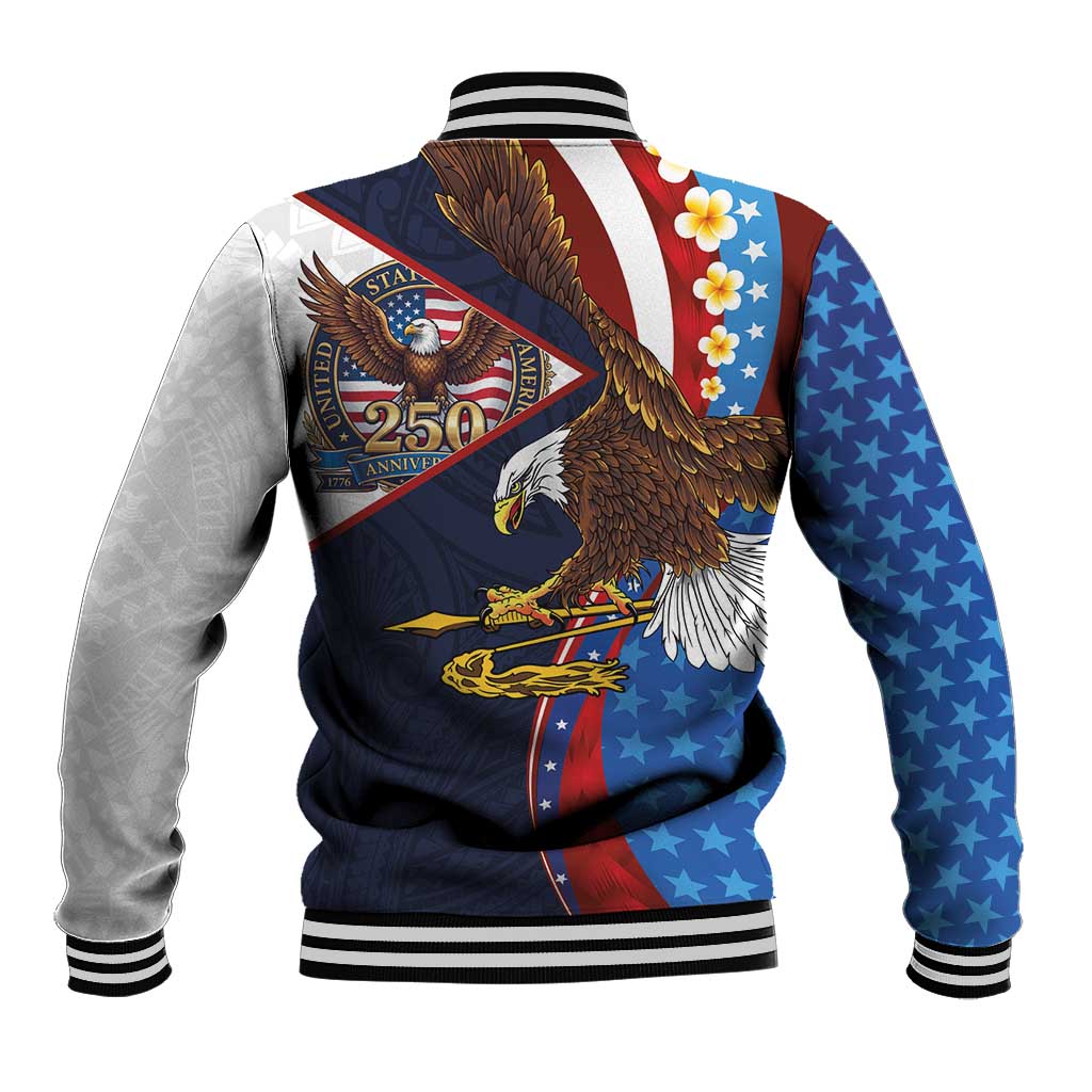 American Samoa and United States Semiquincentennial Baseball Jacket Bald Eagle with National Flag Style