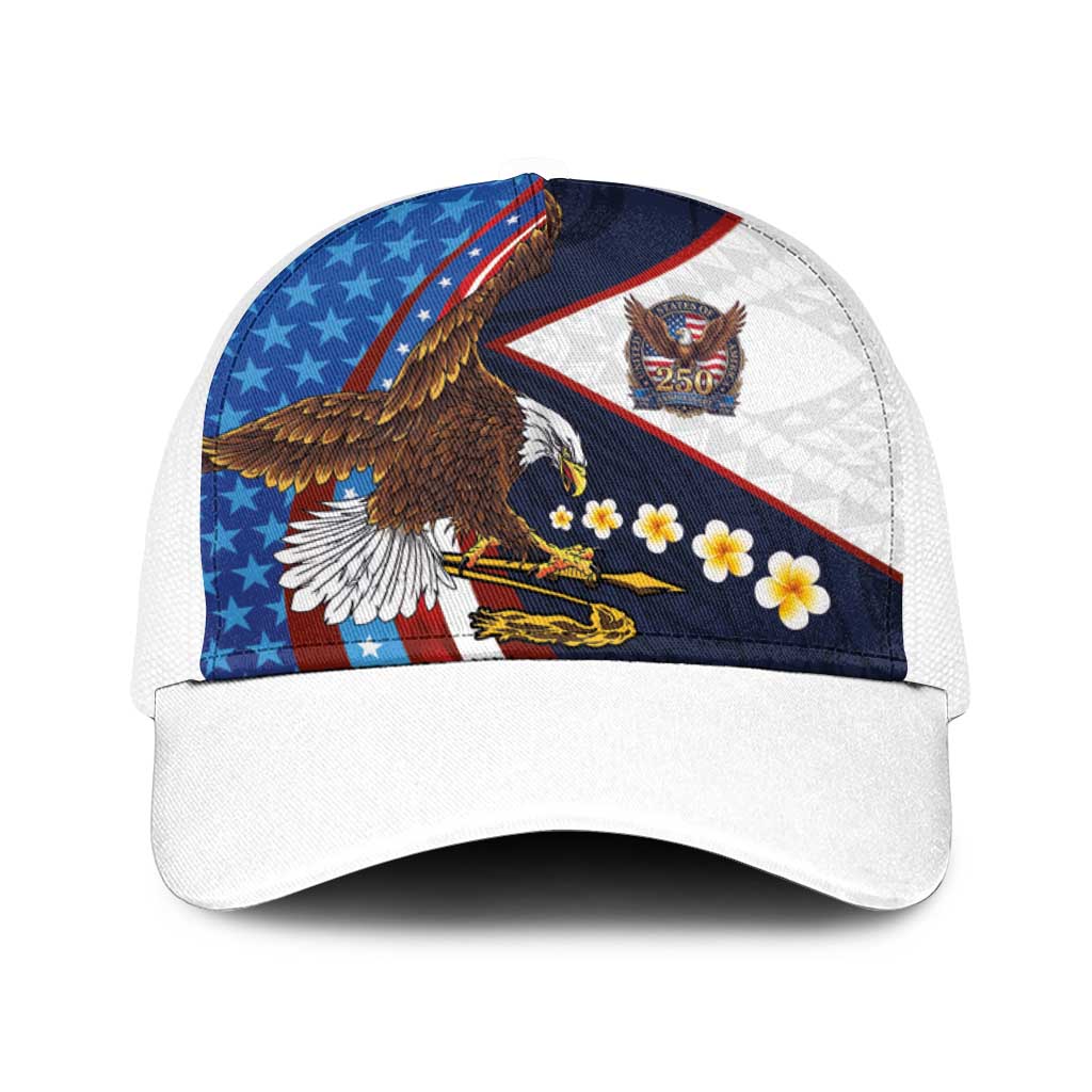 American Samoa and United States Semiquincentennial Baseball Net Cap Bald Eagle with National Flag Style