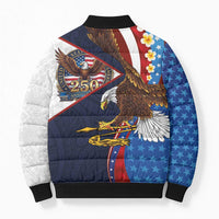 American Samoa and United States Semiquincentennial Bomber Puffer Jacket Bald Eagle with National Flag Style