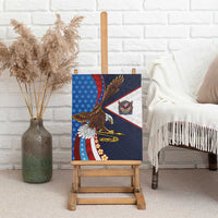 American Samoa and United States Semiquincentennial Canvas Wall Art Bald Eagle with National Flag Style