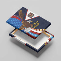 American Samoa and United States Semiquincentennial Canvas Wall Art Bald Eagle with National Flag Style