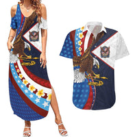 American Samoa and United States Semiquincentennial Couples Matching Summer Maxi Dress and Hawaiian Shirt Bald Eagle with National Flag Style LT03 Multicolor - Polynesian Pride