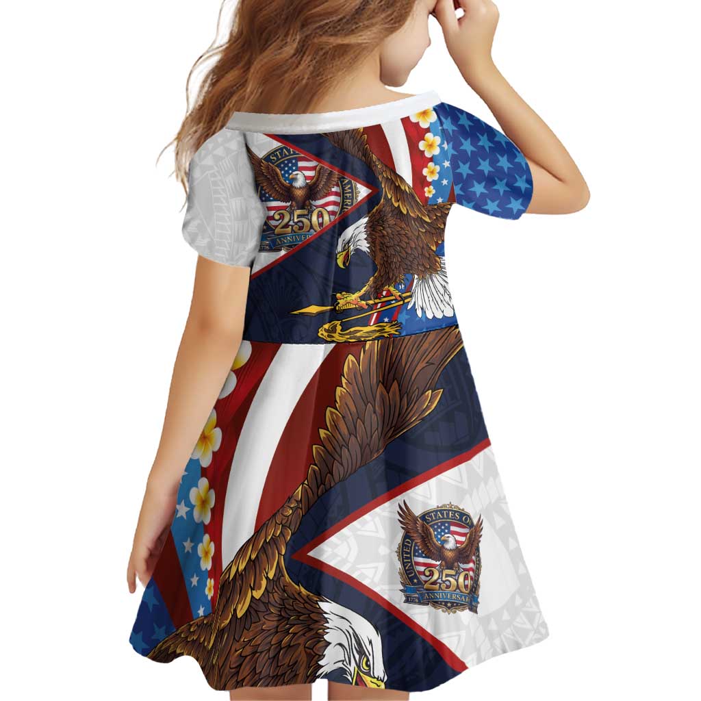 American Samoa and United States Semiquincentennial Family Matching Mermaid Dress and Hawaiian Shirt Bald Eagle with National Flag Style LT03 - Polynesian Pride