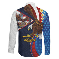 American Samoa and United States Semiquincentennial Family Matching Off Shoulder Maxi Dress and Hawaiian Shirt Bald Eagle with National Flag Style LT03 - Polynesian Pride
