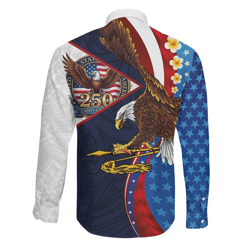 American Samoa and United States Semiquincentennial Family Matching Summer Maxi Dress and Hawaiian Shirt Bald Eagle with National Flag Style LT03 - Polynesian Pride