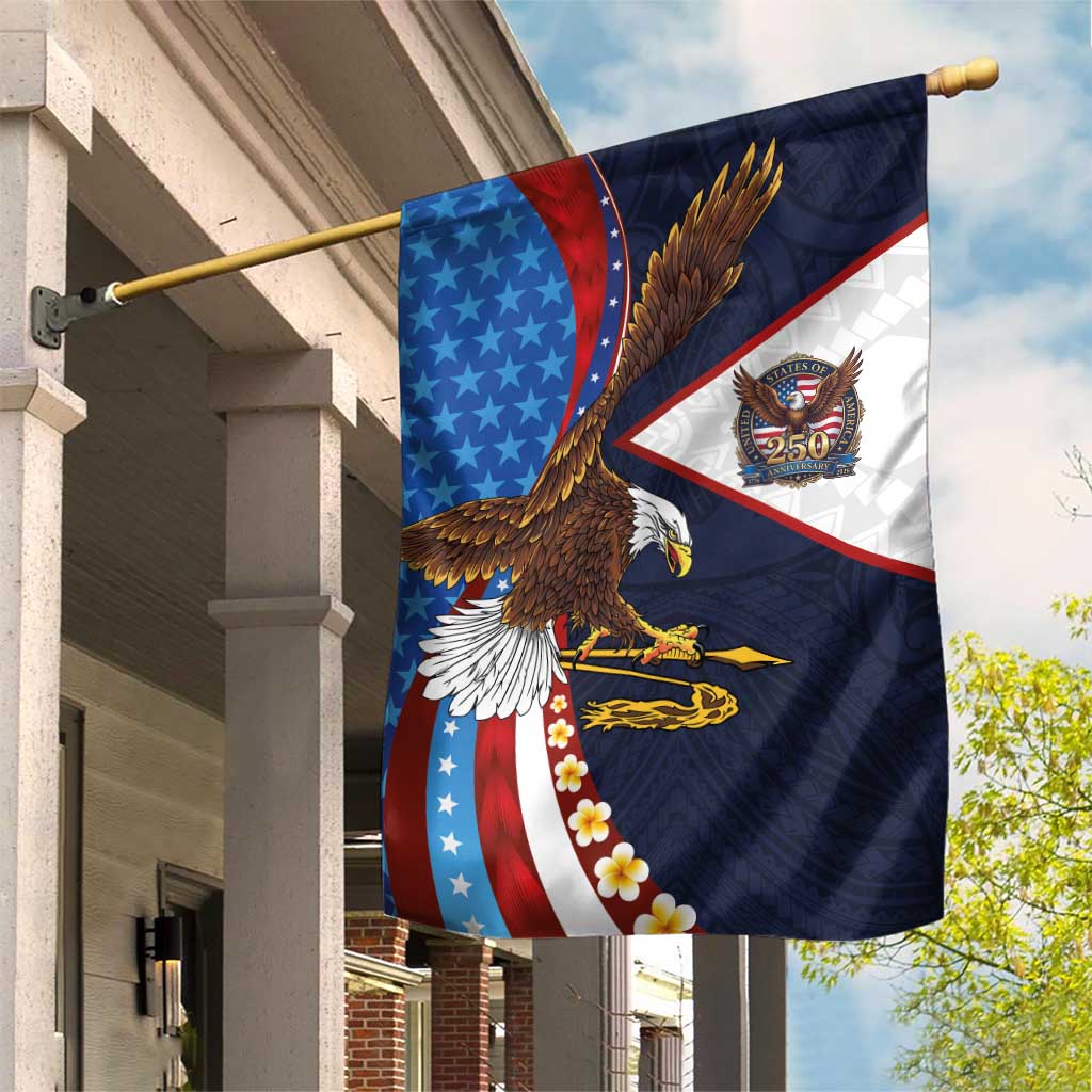 American Samoa and United States Semiquincentennial Garden Flag Bald Eagle with National Flag Style