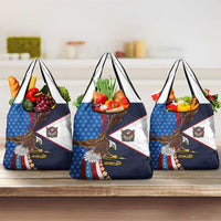 American Samoa and United States Semiquincentennial Grocery Bag Bald Eagle with National Flag Style