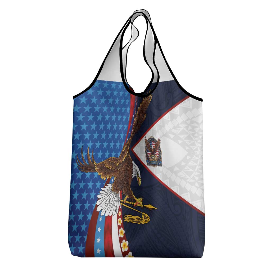 American Samoa and United States Semiquincentennial Grocery Bag Bald Eagle with National Flag Style