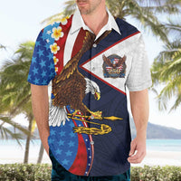 American Samoa and United States Semiquincentennial Hawaiian Shirt Bald Eagle with National Flag Style