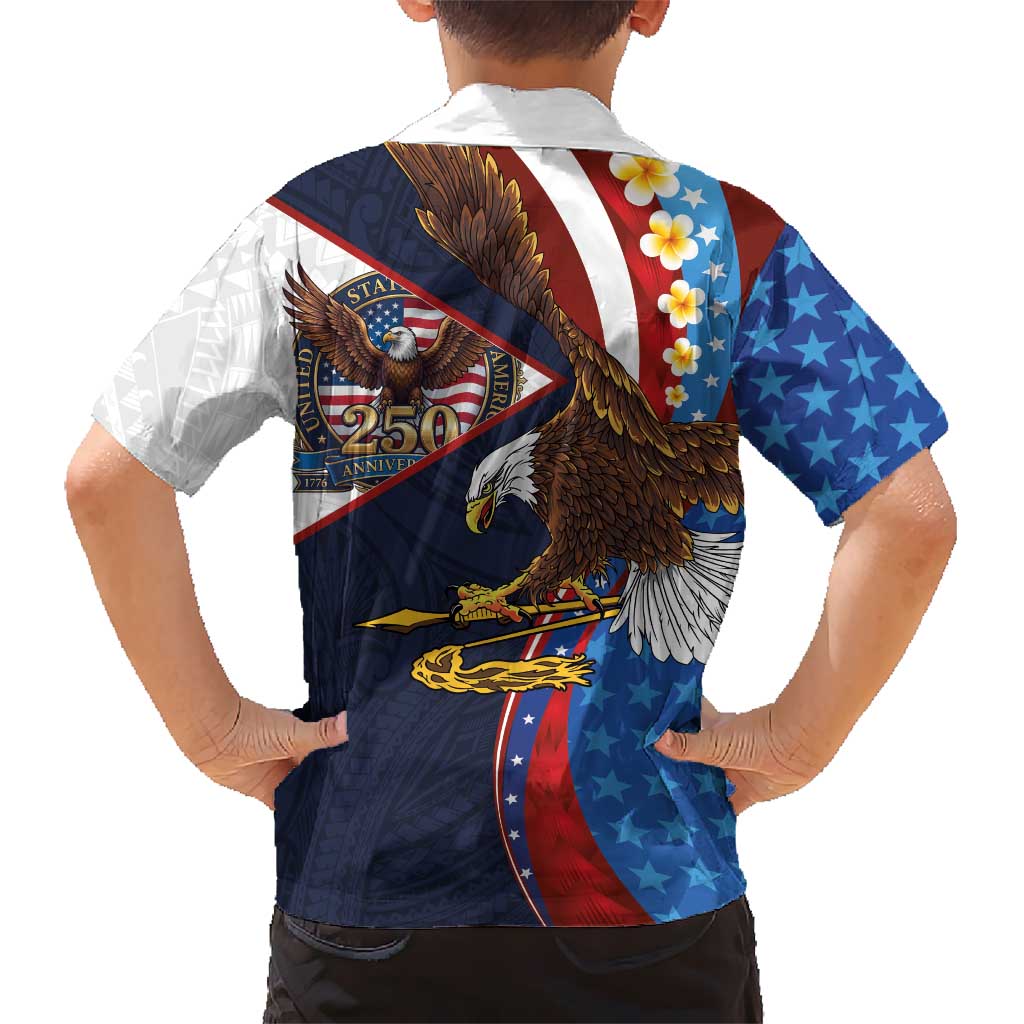 American Samoa and United States Semiquincentennial Hawaiian Shirt Bald Eagle with National Flag Style