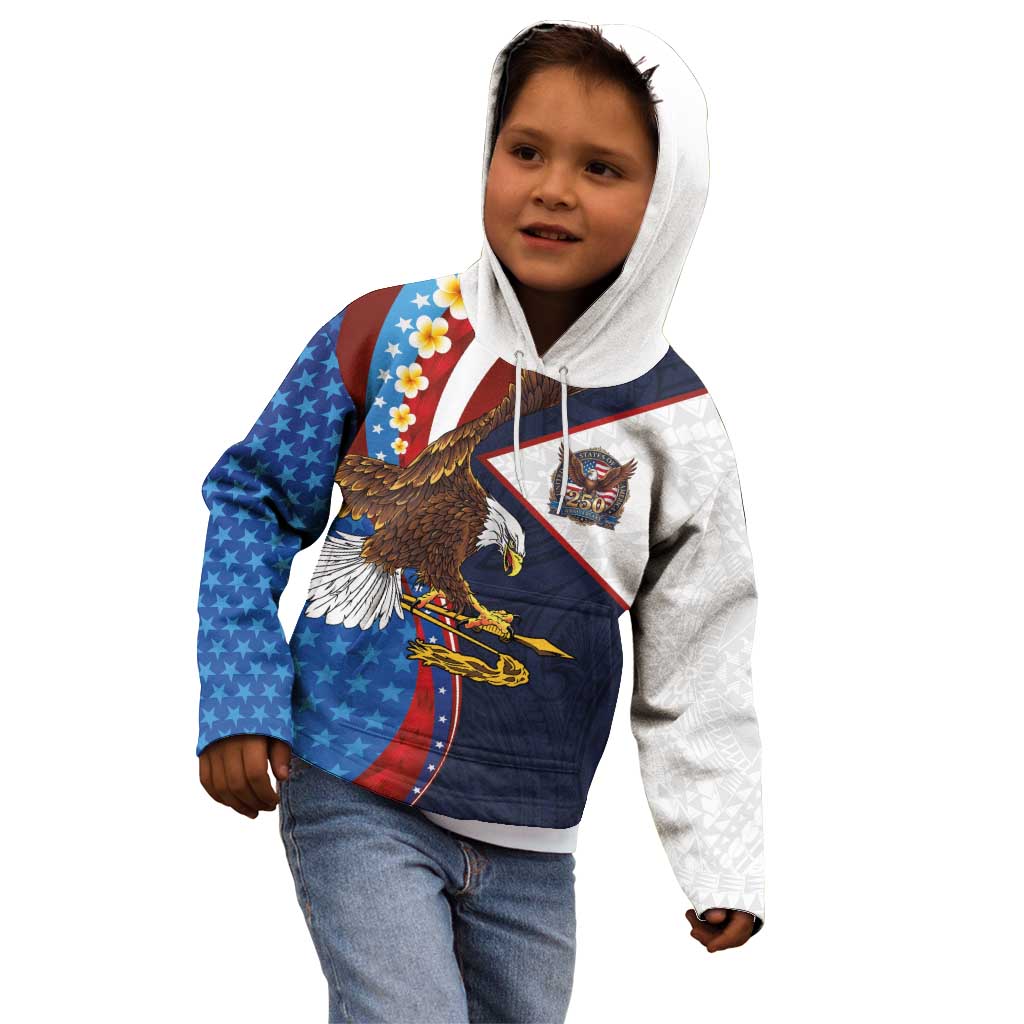 American Samoa and United States Semiquincentennial Kid Hoodie Bald Eagle with National Flag Style