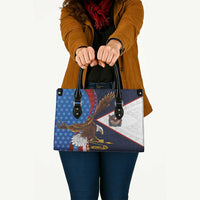 American Samoa and United States Semiquincentennial Leather Bag Bald Eagle with National Flag Style