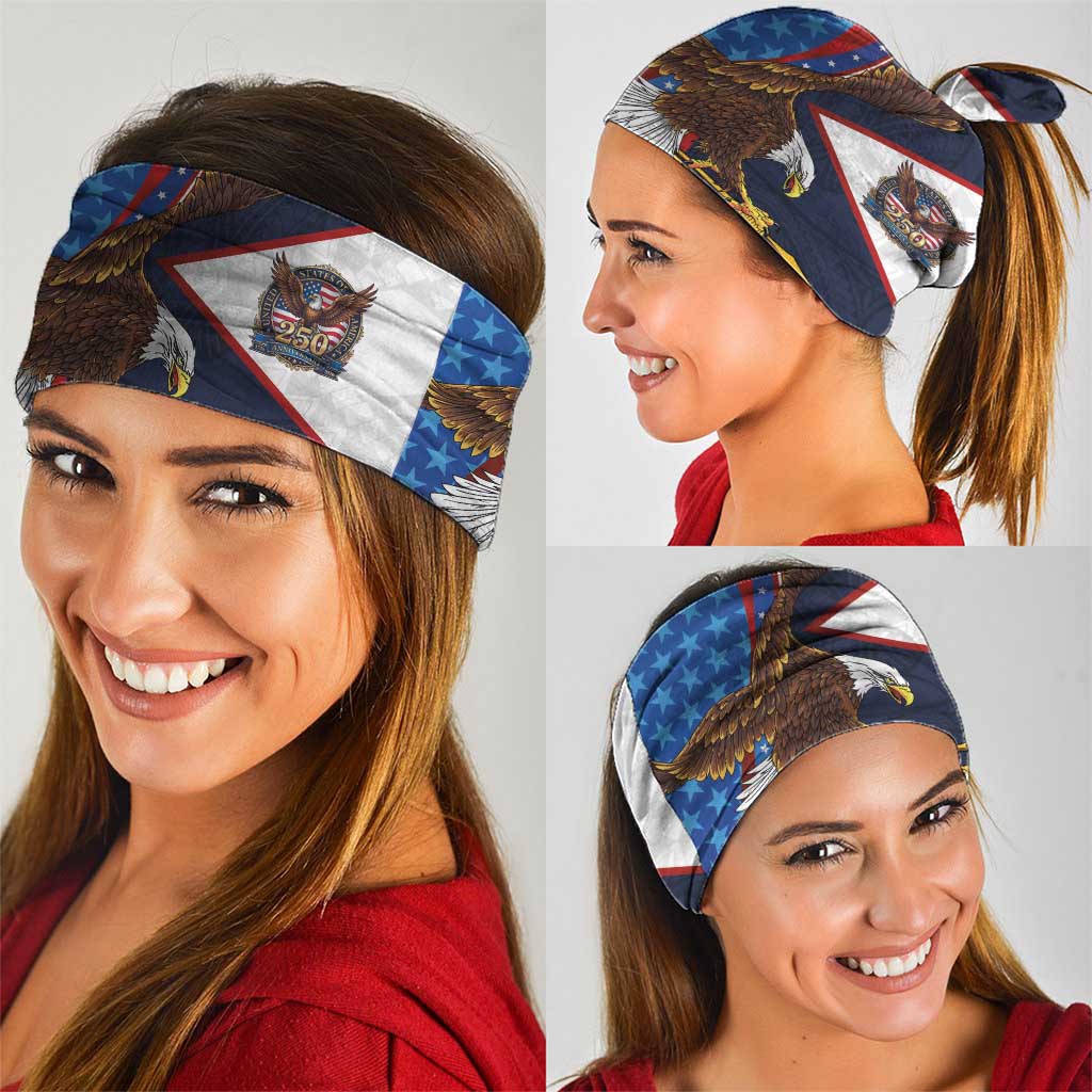 American Samoa and United States Semiquincentennial Neck Gaiter Bald Eagle with National Flag Style