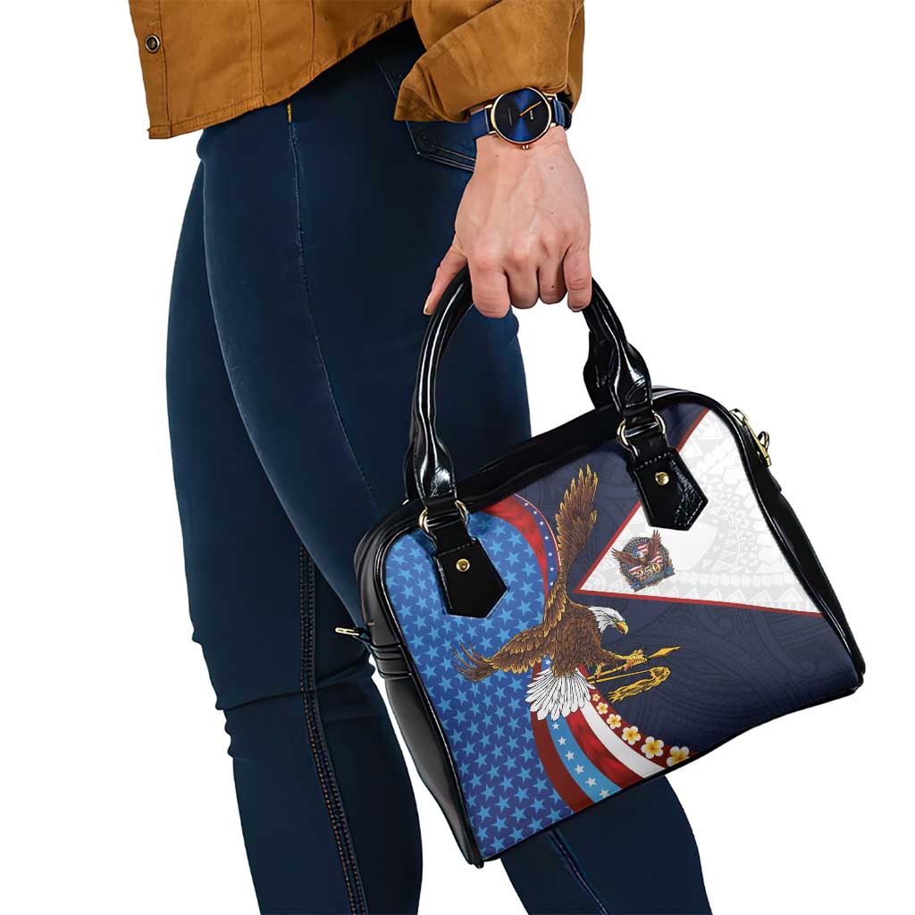 American Samoa and United States Semiquincentennial Shoulder Handbag Bald Eagle with National Flag Style