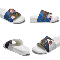 American Samoa and United States Semiquincentennial Slide Sandals Bald Eagle with National Flag Style
