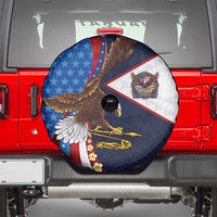 American Samoa and United States Semiquincentennial Spare Tire Cover Bald Eagle with National Flag Style