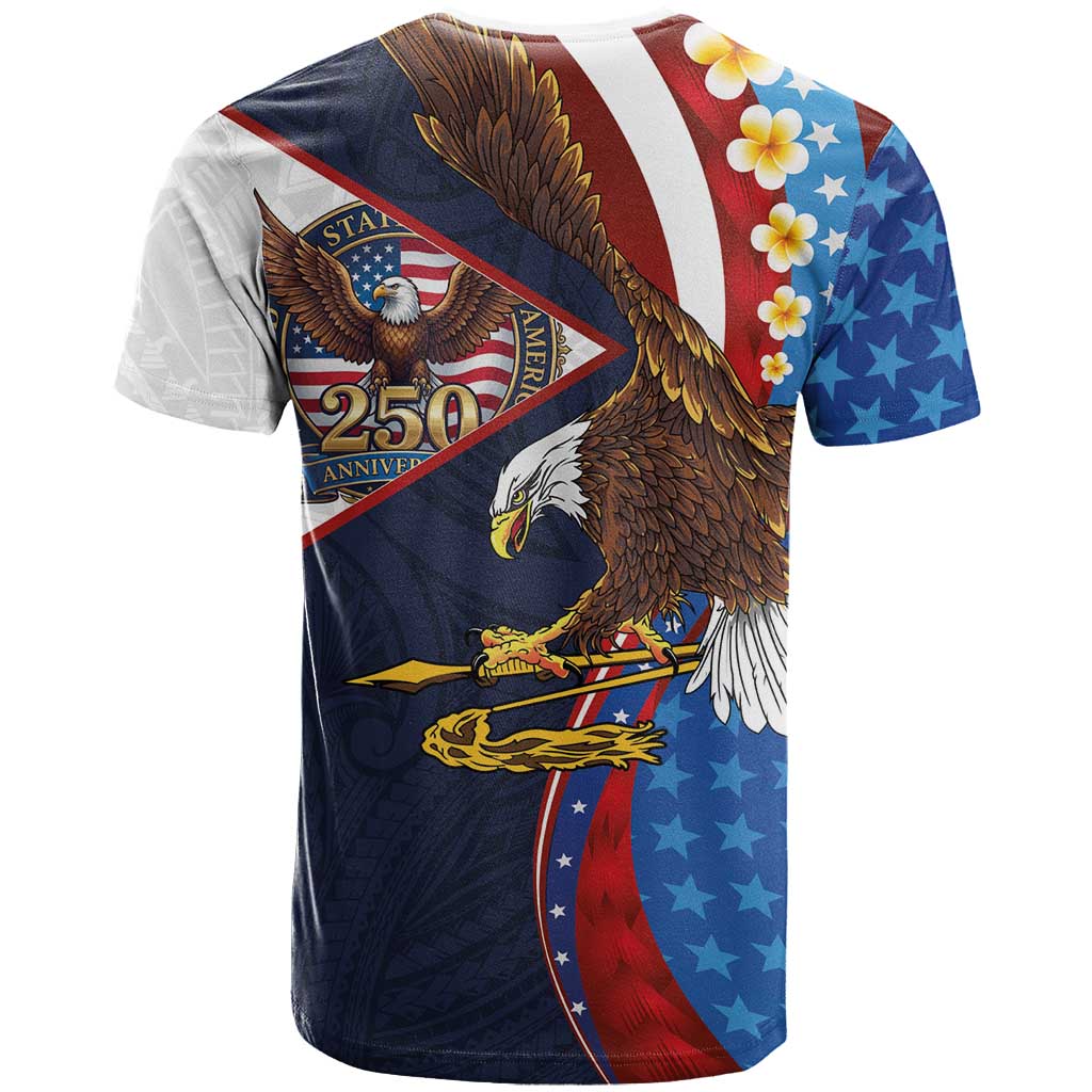 American Samoa and United States Semiquincentennial T Shirt Bald Eagle with National Flag Style