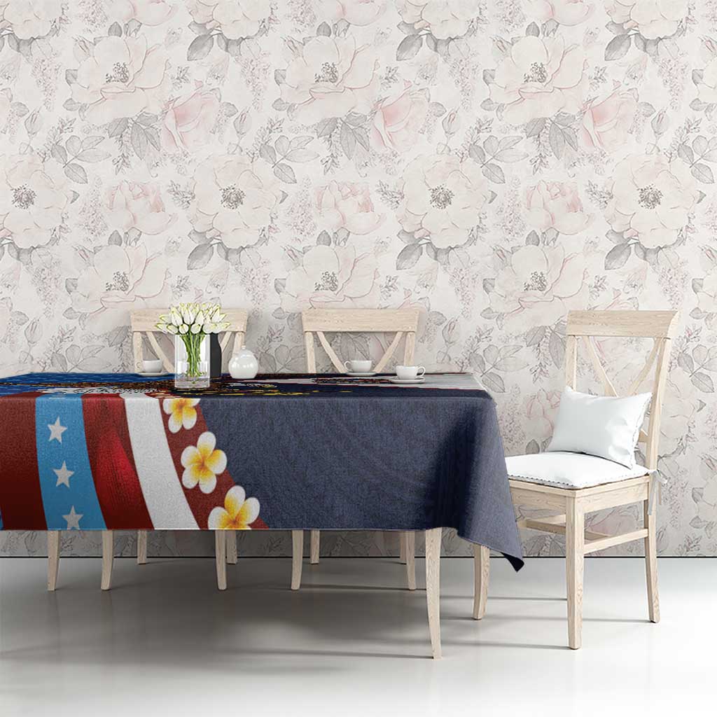 American Samoa and United States Semiquincentennial Tablecloth Bald Eagle with National Flag Style
