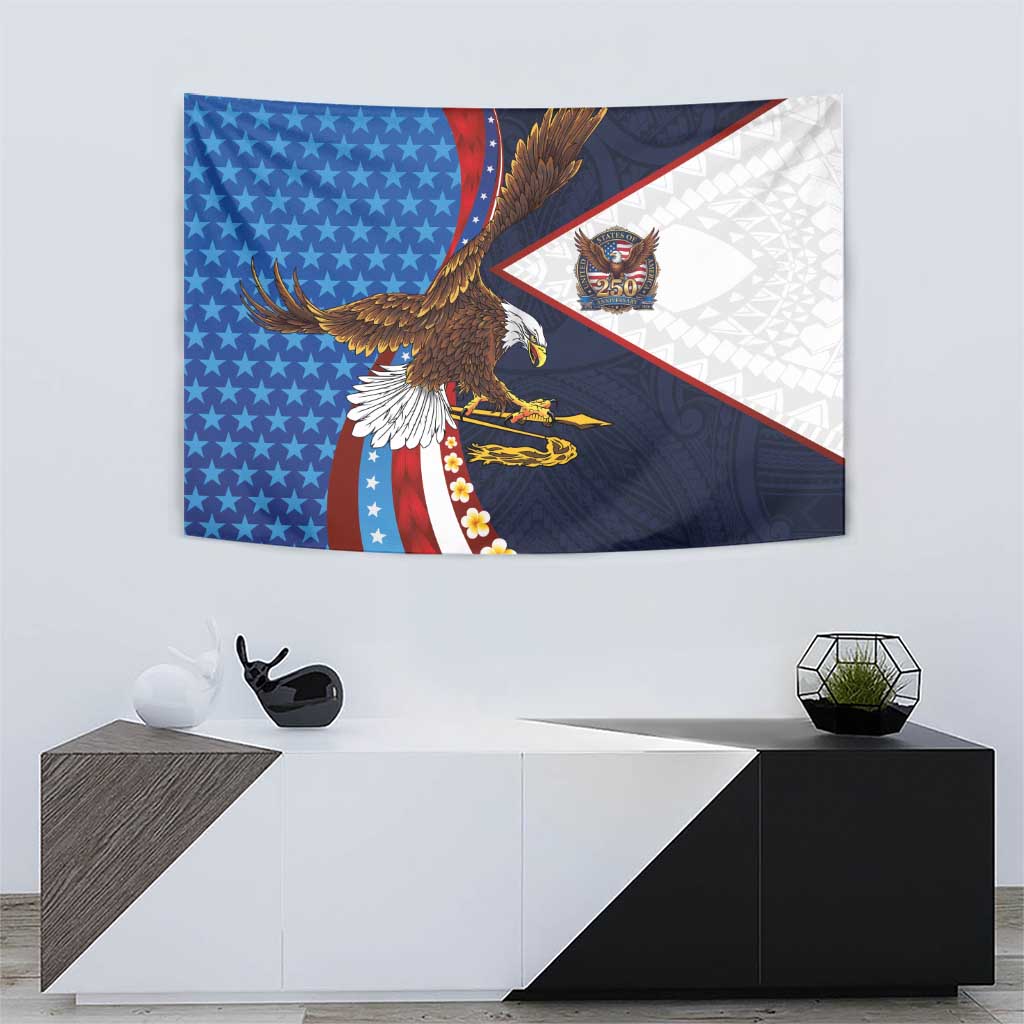 American Samoa and United States Semiquincentennial Tapestry Bald Eagle with National Flag Style