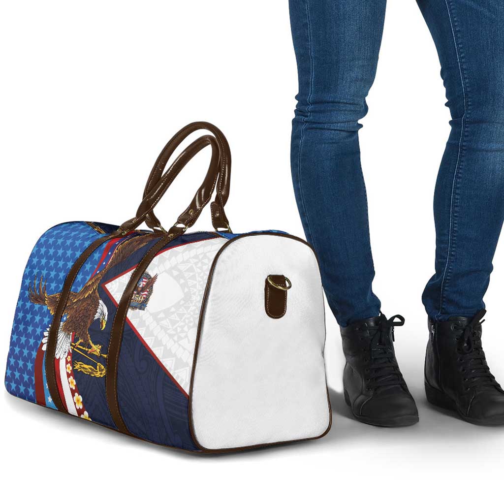 American Samoa and United States Semiquincentennial Travel Bag Bald Eagle with National Flag Style