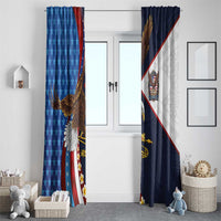 American Samoa and United States Semiquincentennial Window Curtain Bald Eagle with National Flag Style