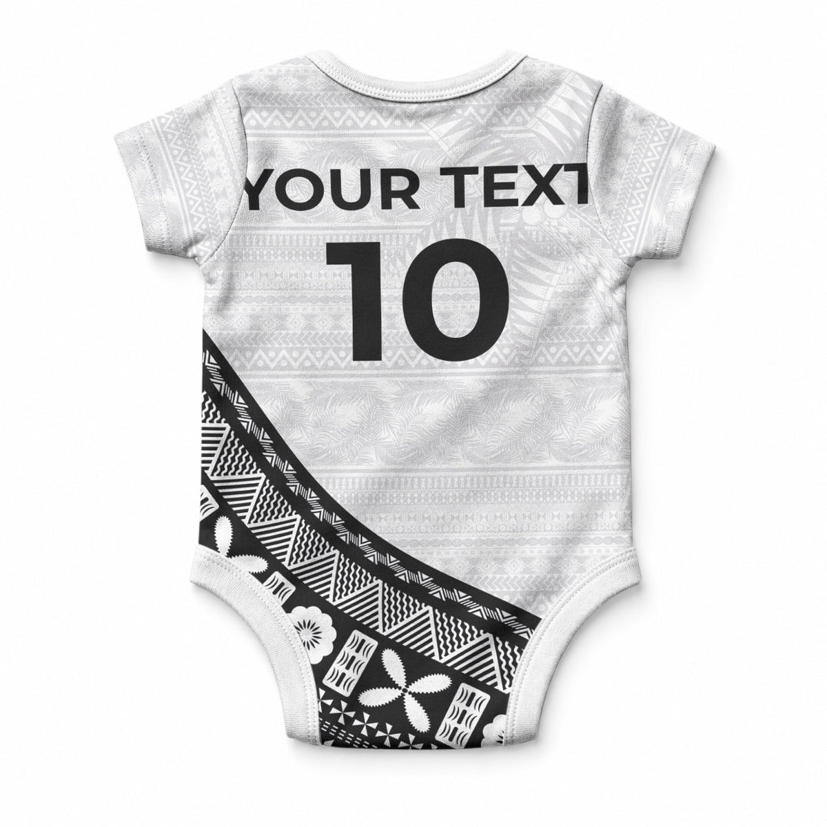 Custom Fijian Rugby Baby Onesie Tapa Pattern and Palm Tree Tribal LT03 - Polynesian Pride