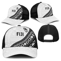 Fijian Rugby Baseball Net Cap Tapa Pattern and Palm Tree Tribal