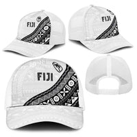 Fijian Rugby Baseball Net Cap Tapa Pattern and Palm Tree Tribal